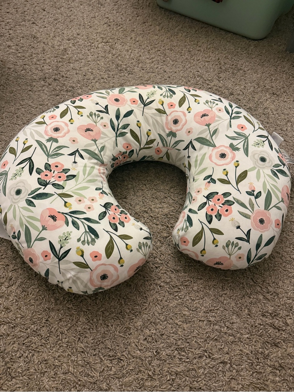 Boppy Nursing Pillow and Cover in Pink, Green and White Floral